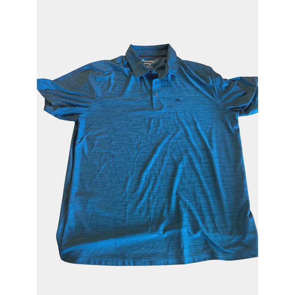 Tommy Bahama IslandZone Polo Shirt Men's Large Blue Heather Performance Golf